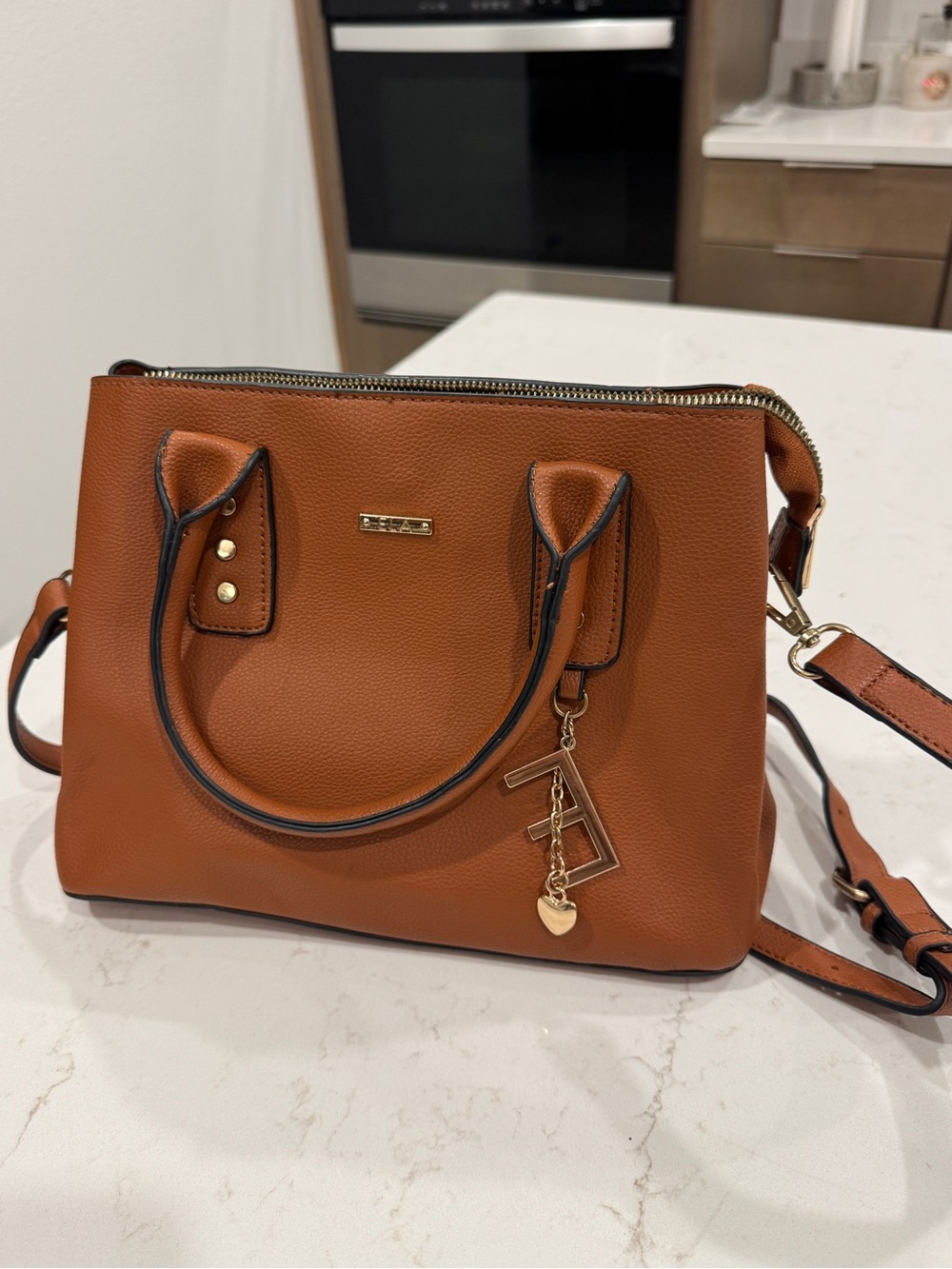 ELA Satchel Handbag in Brown